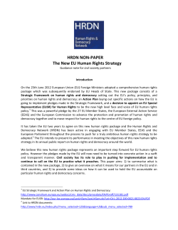 HRDN NON-PAPER The New EU Human Rights Strategy