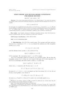 FIRST-ORDER AND SECOND-ORDER CONDITIONS
