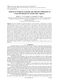 Analysis of Technical, Economic and Allocative Efficiencies of