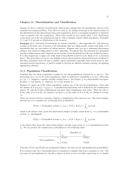 Chapter 11. Discrimination and Classification. 11.1 Population