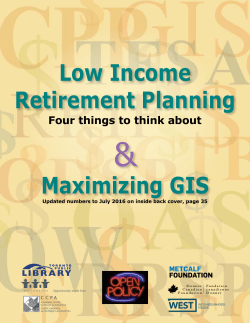Maximizing GIS Low Income Retirement Planning