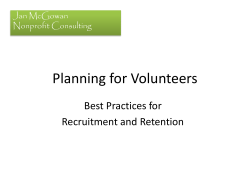 Planning for Volunteers - Walla Walla Community College