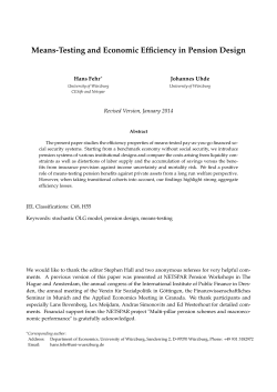 Means-Testing and Economic Efficiency in Pension Design