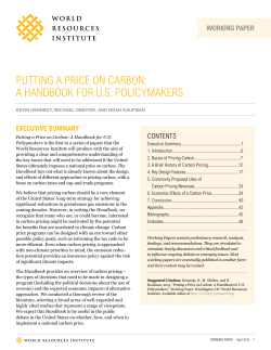 Putting a Price on Carbon: A Handbook for U.S. Policymakers