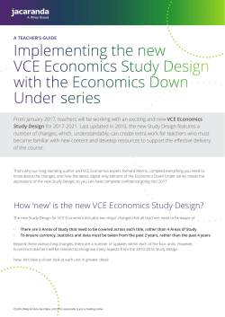 Implementing the new VCE Economics Study Design with