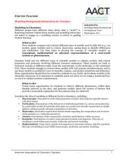 Modeling in Chemistry - American Chemical Society