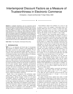 Intertemporal Discount Factors as a Measure of Trustworthiness in