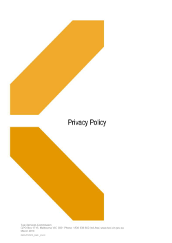 Privacy Policy - Taxi Services Commission