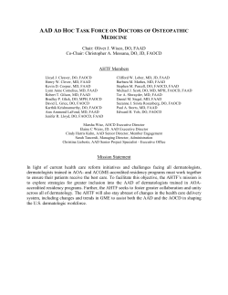 AAD Ad Hoc Task Force on Doctors of Osteopathic Medicine