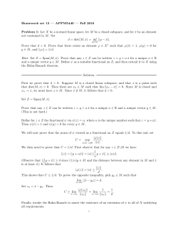 APPM5440 — Fall 2016 Problem 1: Let X be a normed linear space