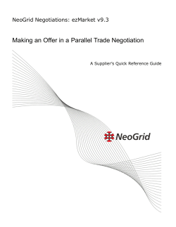 Making an Offer in a Parallel Trade Negotiation