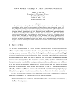 Robot Motion Planning: A Game-Theoretic Foundation Steven М