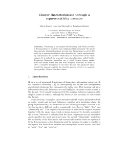 Cluster characterization through a representativity measure