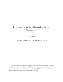 Intertemporal Welfare Economics and the Environment1