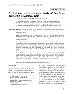 Clinical and epidemiological study of Paederus dermatitis in