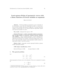 Least-squares fitting of parametric curves with a linear function of