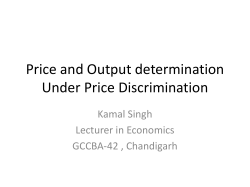 Price and Output determination Under Price Discrimination