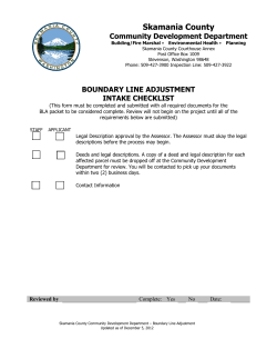Boundary Line Adjustment Packet