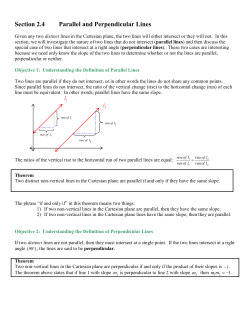 Chapter 2 The Cartesian Coordinate System, Lines