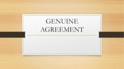 Chapter 6 - Genuine Agreement