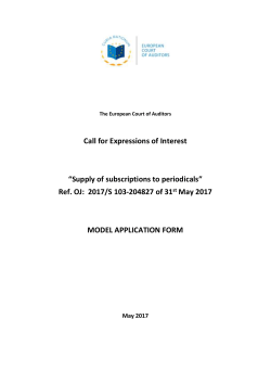 Annex 1 &ndash; Model Application Form