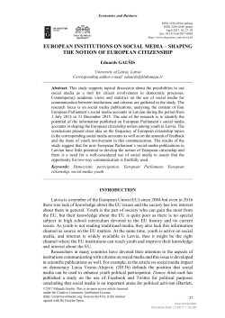 european institutions on social media ‒ shaping the notion of