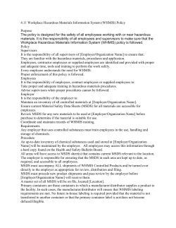 4.11 Workplace Hazardous Materials Information System (WHMIS