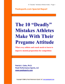 The 10 &ldquo;Deadly&rdquo; Mistakes Athletes Make With Their Pregame Attitude