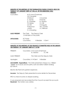 MINUTES OF THE MEETING OF THE THURMASTON PARISH