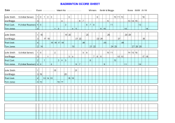 badminton score sheet - Tees Valley Badminton