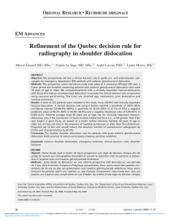 Refinement of the Quebec decision rule for radiography in shoulder