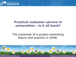 Practical customer service in universities