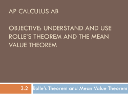 3.2 Mean Value Theorem