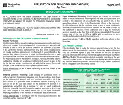 AgriCard DISCLOSURE STATEMENT