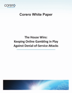 Corero White Paper The House Wins: Keeping Online Gambling in