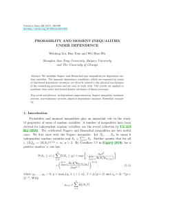 PROBABILITY AND MOMENT INEQUALITIES UNDER DEPENDENCE