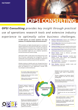 OPSI Consulting provides key insight through