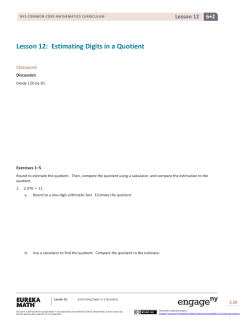 Grade 6 Mathematics Module 2, Topic C, Lesson 12
