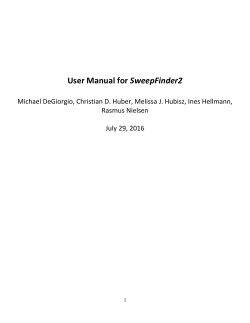 User Manual for SweepFinder2