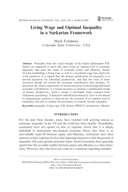 Living Wage and Optimal Inequality in a Sarkarian Framework
