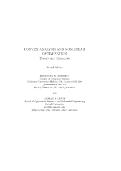 CONVEX ANALYSIS AND NONLINEAR OPTIMIZATION Theory and