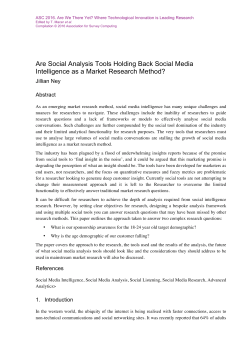 Are Social Analysis Tools Holding Back Social Media Intelligence as