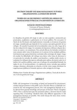 Decision Theory and Risk Management in Public Organizations