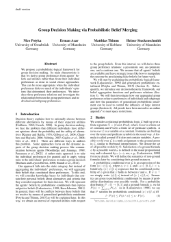 Group Decision Making via Probabilistic Belief