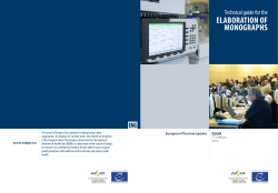 Technical guide for the elaboration of monographs