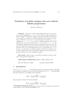 Partitions of positive integers into sets without infinite progressions