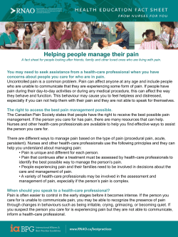 Helping people manage their pain