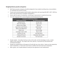 Designing fluency puzzles and games
