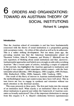 6 orders and organizations: toward an austrian theory of social