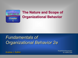 Fundamentals of Organizational Behavior